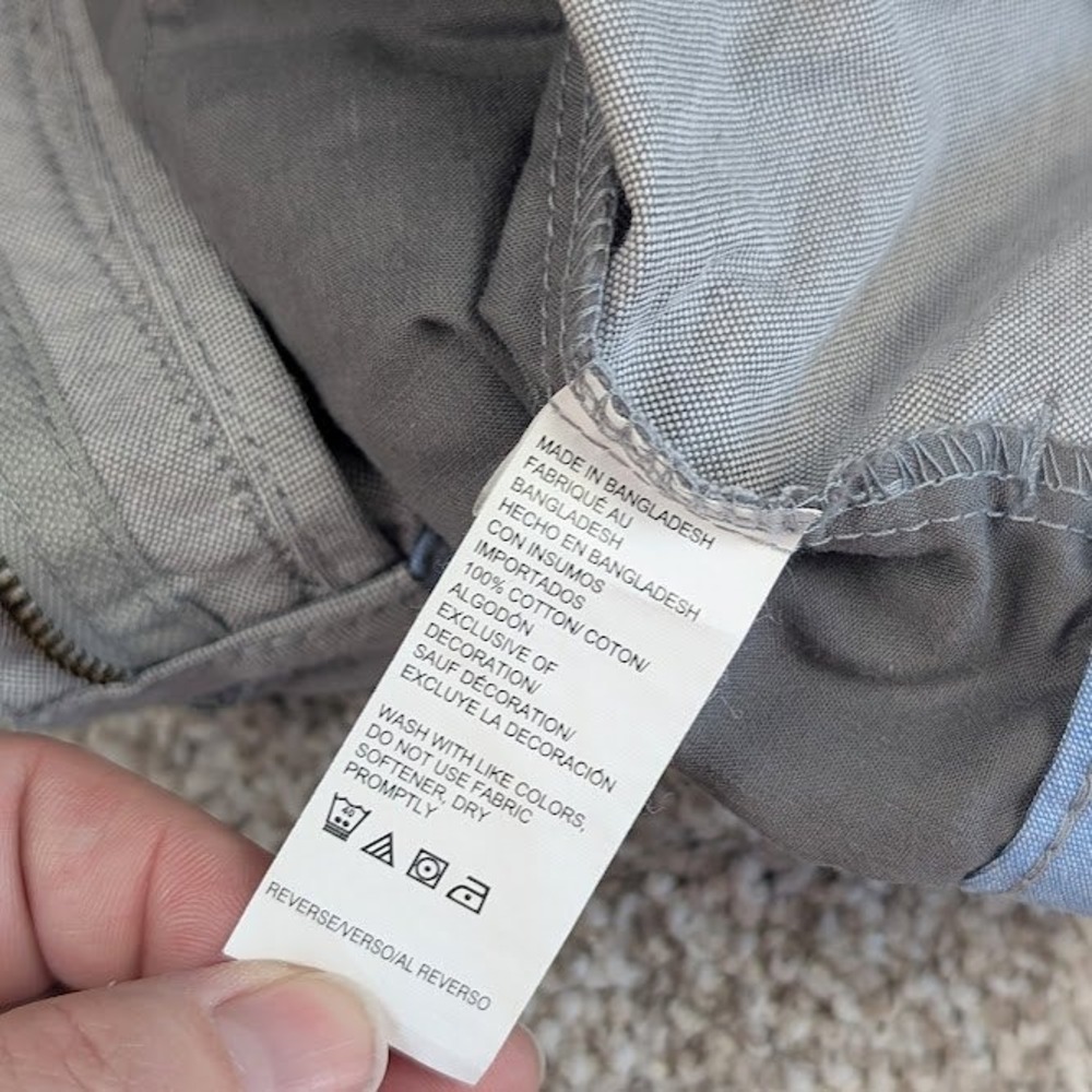 IZOD Men's Gray‎ Textured Flat Front Shorts Size 42 Cotton Blend Casual Summer - Picture 4 of 7